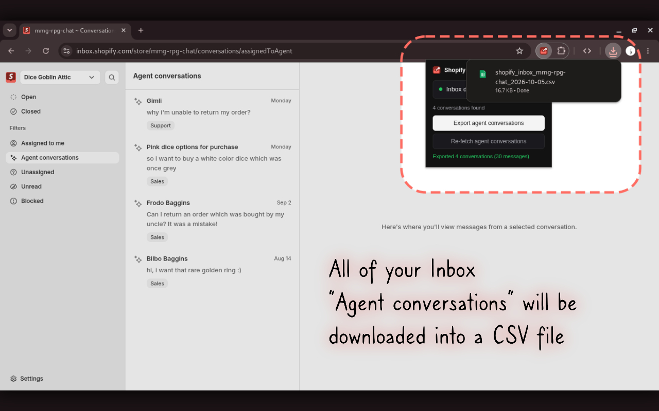 Exported conversation records ready to use